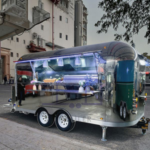 Remorque alimentaire en acier inoxydable miroir avec cuisine complète, camion mobile d'<span class=keywords><strong>occasion</strong></span> pour la restauration rapide et la crème glacée pour les chariots de nourriture - Product Image 2