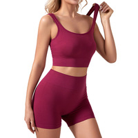 Bra Olahraga Wanita New Gather Tanpa Kawat, Setengah Cup, Berbusa, Nyaman, Bahan Nilon Spandex, Cocok untuk Yoga dan Fitness