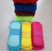 Éponge de lavage de voiture en microfibre chenille ultra-fine, outil multifonctionnel pour le detailing et le nettoyage automobile, outil de cirage en mousse