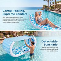 Bain de soleil gonflable transfrontalier pour piscine, île flottante de fête, grand lit de soleil en PVC blanc 44x43cm