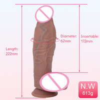 Vibromasseur réaliste en silicone avec fonction de poussée, chauffant, pour stimulation anale, clitoridienne et du point G, jouet sexuel pour femmes