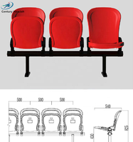 Chaise de sport et de divertissement, siège de stade, rembourrage arrière avec accoudoirs pour diverses occasions
