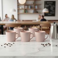 Nouveautés Tasse à café en céramique imprimée de logo de décalcomanie émaillée de couleur simple Tasse à café de gravure au laser émaillée par pulvérisation personnalisée