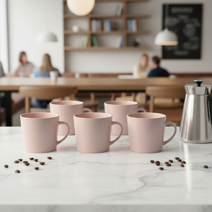 Recién llegados, calcomanía impresa esmaltada de Color Simple, logotipo, taza de café de cerámica, taza de café con grabado láser esmaltado en aerosol personalizado - Product Image 3