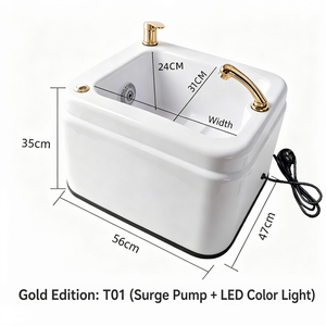 Bañera de Hidromasaje para Pies con Agua Fría y Caliente Ajustable, Bomba de Hidromasaje y Luz LED de Colores para Salón de Belleza y Pedicura - Product Image 5