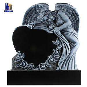 Американское кладбище, гранитное надгробие, надгробие с крыльями сидящего ангела, продажа надгробий, мягкое покрытие, белое - Product Image 2