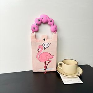 Luxe Ins Nieuwe Mobiele Telefoon Tas met Deksel Schattig Cartoon Gebreid Niche Design Trendy Schoudertas Crossbody Lente 2024 - Product Image 6