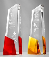 Trophée en cristal K9 personnalisé et créatif, avec facettes colorées, plaque d'art gravée au laser, cadeaux souvenirs