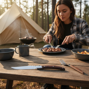 Couteaux à steak <span class=keywords><strong>Laguiole</strong></span> en acier inoxydable résistant à la rouille, design français, manche en <span class=keywords><strong>bois</strong></span> <span class=keywords><strong>de</strong></span> rose, 6 pièces - Product Image 4