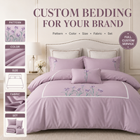 Ensemble de literie brodé sur mesure OEM ODM, housse de couette de luxe, drap, taie d'oreiller, fabricant de textiles de maison en gros