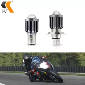 Zweifarbige Motorrad LED Scheinwerfer Projektor LED H6 BA20D H4 LED Hi Lo Beam Motorrad Scheinwerfer Lampen Gelb Weiß