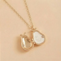 Openbare klassieke messing hangerketting met zirkoon en oliedruppel design schakelketting aardbei appel peer fruit 18k