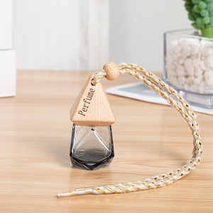Heart Car Air Freshener Empty <b>Bottle</b> Glass Perfume Dispenser Pendant For Interior Decoration Customizable Logo - Product Image 3