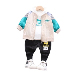 Vêtements d'hiver décontractés de haute qualité pour enfants, ensemble complet chaud en 3 pièces avec manteau, chemise et pantalon à imprimé animal - Product Image 3