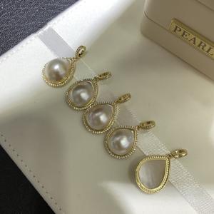 Colgante de Perla Mabe Cultivada Blanca con Bisel en Forma de Gota de Agua, Chapado en Oro de 18K, Joyería Clásica para Mujer, Diseño Juvenil y Alegre - Product Image 4
