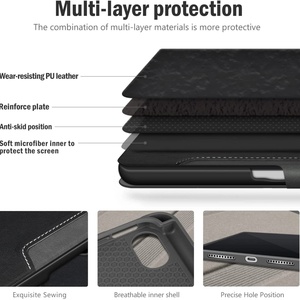 Funda de Cuero PU Multifuncional Personalizada de Fábrica con Soporte para Tablet iPad Pro 11/12.9 Air - Product Image 5