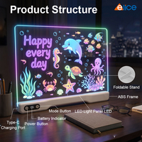 Tableau d'affichage lumineux carré RGB tactile le plus vendu, veilleuse de bureau, utilisation à domicile ou au bureau, tableau de dessin LED, direct usine