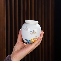Boîte à thé de luxe en porcelaine de jade miniature, récipient à thé scellé pour la maison