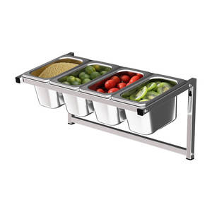 ชั้นวางเครื่องปรุงติดผนังรูปผีเสื้อ สแตนเลส 4 ช่อง แถวเดียว สำหรับเก็บเครื่องเทศในครัวและชามเสิร์ฟ - Product Image 1