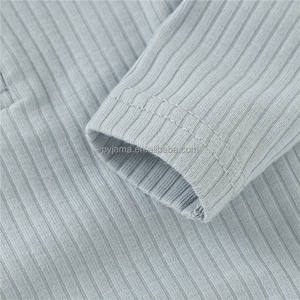 Toptan Düşük Minimum Sipariş Adedi Uzun Kollu Nervürlü Elastik Bebek Çocuk Tişörtü Rahat Temel Üst - Product Image 5