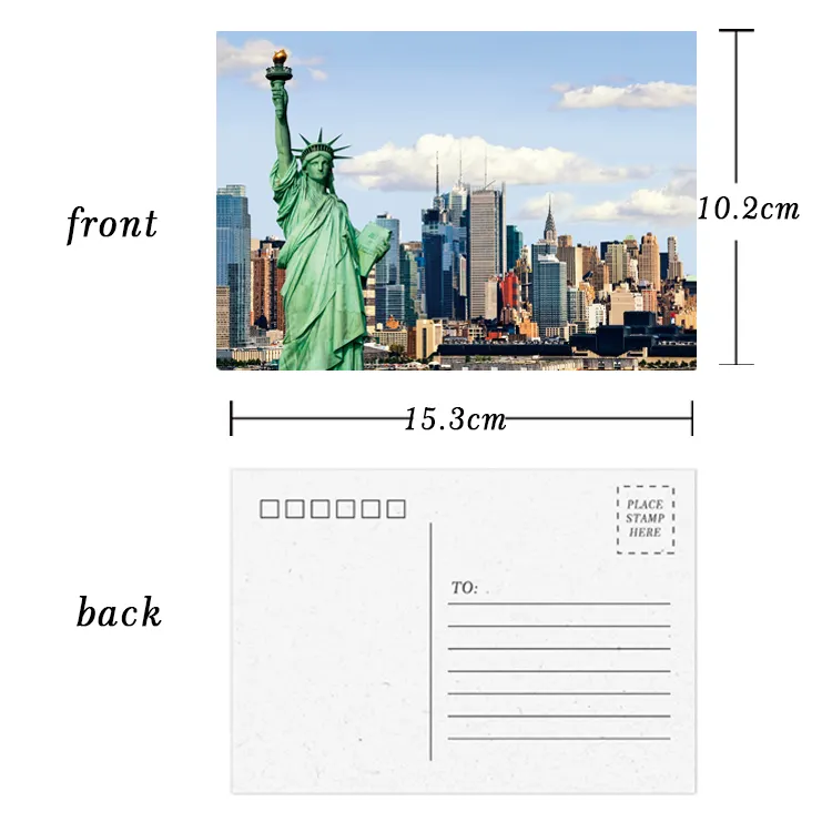 High-end custom printing luxury Statue of Liberty no smell holographic postcard