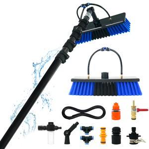 Kit de Limpieza de Paneles Solares con Barra Telescópica de Fibra de Carbono Alimentada por Agua, Juego de Herramientas Ajustables con Cepillo para Limpieza de Ventanas - Product Image 1