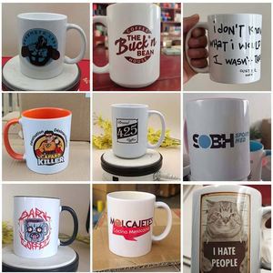Mug en céramique blanc de 11 oz, écologique, avec logo personnalisé imprimé, sérigraphie personnalisée pour les promotions - Product Image 3