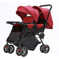 Poussette jumelle légère et pliable ZX055 meilleure vente avec grande roue arrière pour deux enfants