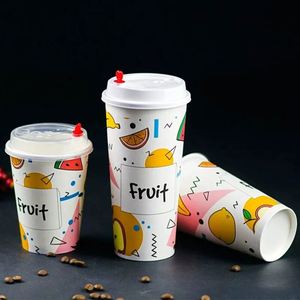 Gobelets en carton jetables de 16 oz avec couvercles en plastique à usage unique pour les marchés latino-américains - Product Image 3