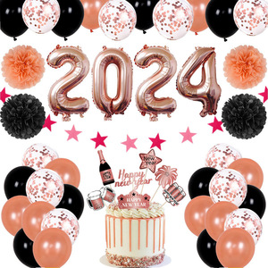 Decoración de Año Nuevo <span class=keywords><strong>Boom</strong></span> Ball Decoración de fiesta de Año Nuevo 12 "látex redondo 32" Globo de Año Nuevo Digital - Product Image 5