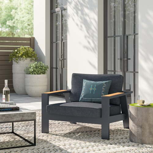 Outdoor chair  garden chair patio furniture new aluminum armchair with cushion