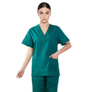 सफेद नीली बुनी नर्स वर्दी अस्पताल डॉक्टरों सर्जिकल सूट डेंटल क्लिनिक नर्सिंग कपड़े मेडिकल स्क्रब सेट पॉलिएस्टर - Product Image 4