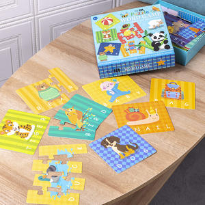 Juego de Rompecabezas de Palabras, Aprendizaje <span class=keywords><strong>Avanzado</strong></span> del Inglés con Letras, Juguete Educativo de Rompecabezas de Animales, Venta al por Mayor - Product Image 2