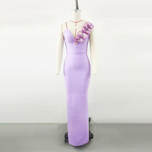 Sexy Luxus Abendkleid Maxi One Shoulder Sleeve Party Dinner Prom Gown Damen Abendkleider - Product Image 6