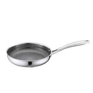 Sartén con revestimiento antiadherente de 18/20/24/28cm, sartén de acero inoxidable para comida, utensilios de cocina Hexclad, sartenes de panal de abeja