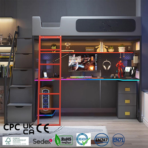 Letto <span class=keywords><strong>a</strong></span> castello integrato con scrivania per bambini, nuovo design per camera da letto, unità compatta per sala eSport e studio domestico - Product Image 1