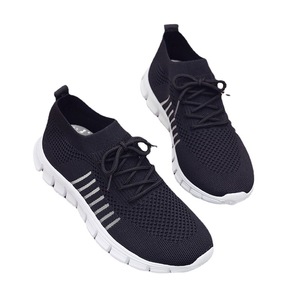 Zapatillas deportivas informales para mujer, suela plana de malla tejida voladora para Primavera/Verano, zapatillas de correr antideslizantes de PVC transpirables con cordones profundos - Product Image 4