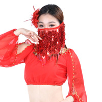 Voile de visage à sequins paon pour danse orientale, masque à franges pour danse indienne et arabe, accessoires de costume de danse orientale pour femmes