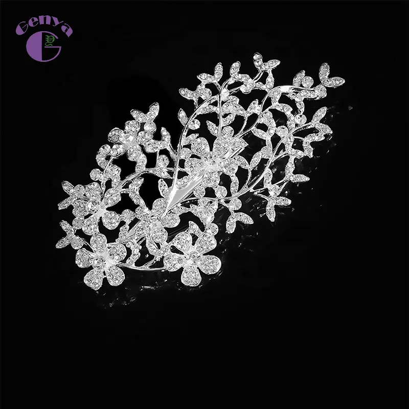 Genya đám cưới Tóc Lược Rhinestone Bridal tóc phụ kiện trang sức cho cô dâu 2024