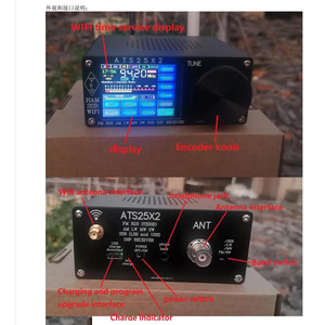 Récepteur radio SDR ATS-25X2 FM RDS avec application réseau WIFI, bande complète avec balayage de spectre DSP et utilisation micro-ondes, noir - Product Image 5