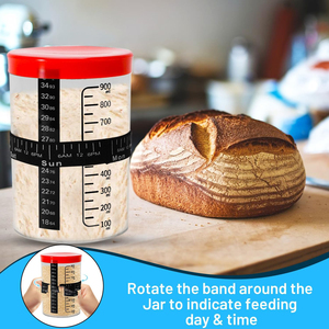 Sourdough Starter Kit (5 Pieces) Eco-Friendly <b>Silicone</b> Bread Proofing Basket & Starter Jar Making Supplies <b>Tool</b> - Product Image 4