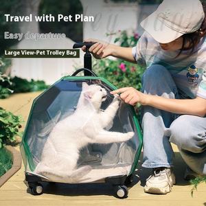 Luxury Portable Solid Space Capsule Pet Carrier Transparent Small Dog Travel Box <b>Stroller</b> Outdoor <b>Cat</b> Bag for Car <b>Cat</b> Dog Travel - Product Image 2