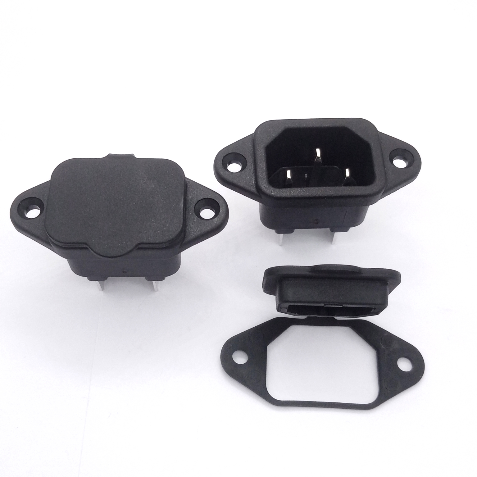 IEC C14 Socket 6.3mm Terminal Screw Panel Waterproof Connector for