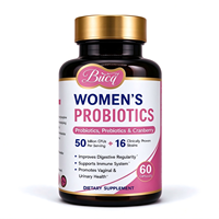 BUCQ Santé Intestinale Féminine : Super Probiotique, Prébiotique, Postbiotique, Extraits Végétaux, Formule Alimentaire Certifiée GMP, 60 Capsules