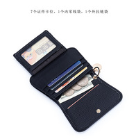 Dompet Pendek Wanita RFID Blocking Pure Fashion, Tempat Kartu, Dompet Koin, Kulit Asli, Gaya Jepang, Mini, Lucu, Clutch