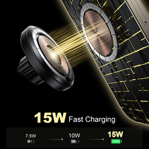 Cargador Inalámbrico Magnético Rápido de 15W con Certificación Qi2 y Puerto Tipo-C para Uso en Rejillas de Ventilación de Automóviles (ROHS) - Product Image 2