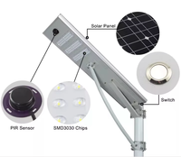 Lampadaire solaire tout-en-un personnalisé en usine, 40W, 60W, 80W, étanche, protection contre la pluie, lampadaire solaire extérieur