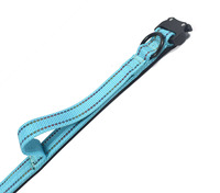 Collier pour chien en cuir durable 2025, couleur unie, avec doublure en néoprène souple, idéal pour l'entraînement et la randonnée