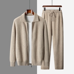 Conjunto <span class=keywords><strong>de</strong></span> Dos Piezas <span class=keywords><strong>de</strong></span> Chaqueta y Pantalones <span class=keywords><strong>de</strong></span> <span class=keywords><strong>Punto</strong></span> con Cremallera, Traje Deportivo <span class=keywords><strong>de</strong></span> Lana <span class=keywords><strong>de</strong></span> Cachemira para <span class=keywords><strong>Hombre</strong></span> con Logotipo Personalizado OEM - Product Image 1