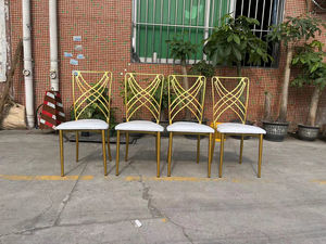 Wholesale New Design Hotel Furniture Events Metal Steel Gold Dining Banquet <b>Chair</b> for Wedding Party - Product Image 3